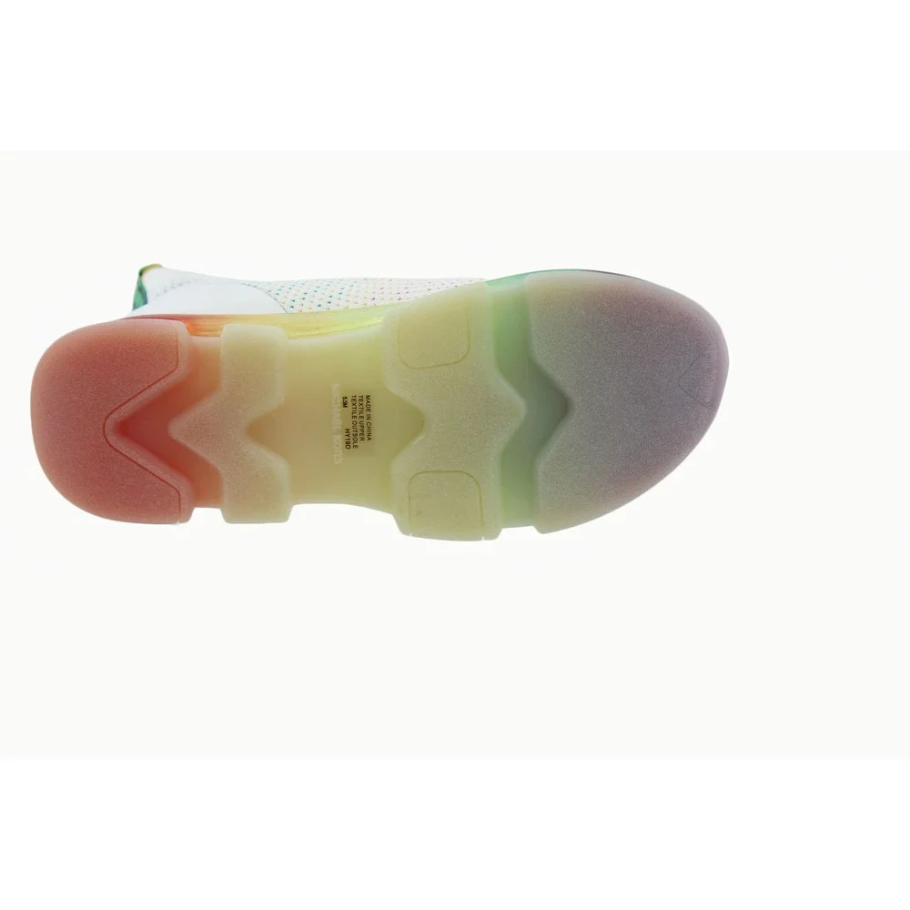 Michael Kors Kendra Rainbow Bootie White Knit Platform 5.5M 43T9KEFE7D